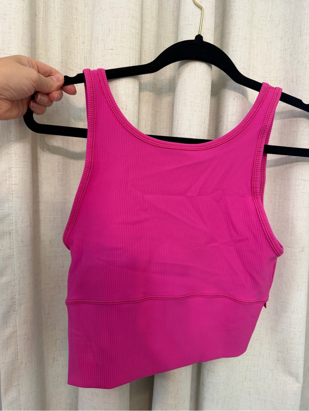 lululemon athletica Ribbed Crop Sports Bra in Bright Pink